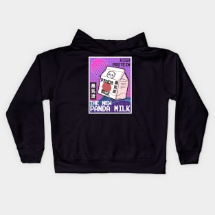 Vaporwave 80th Synthwave Panda Milk Japan Style Kids Hoodie